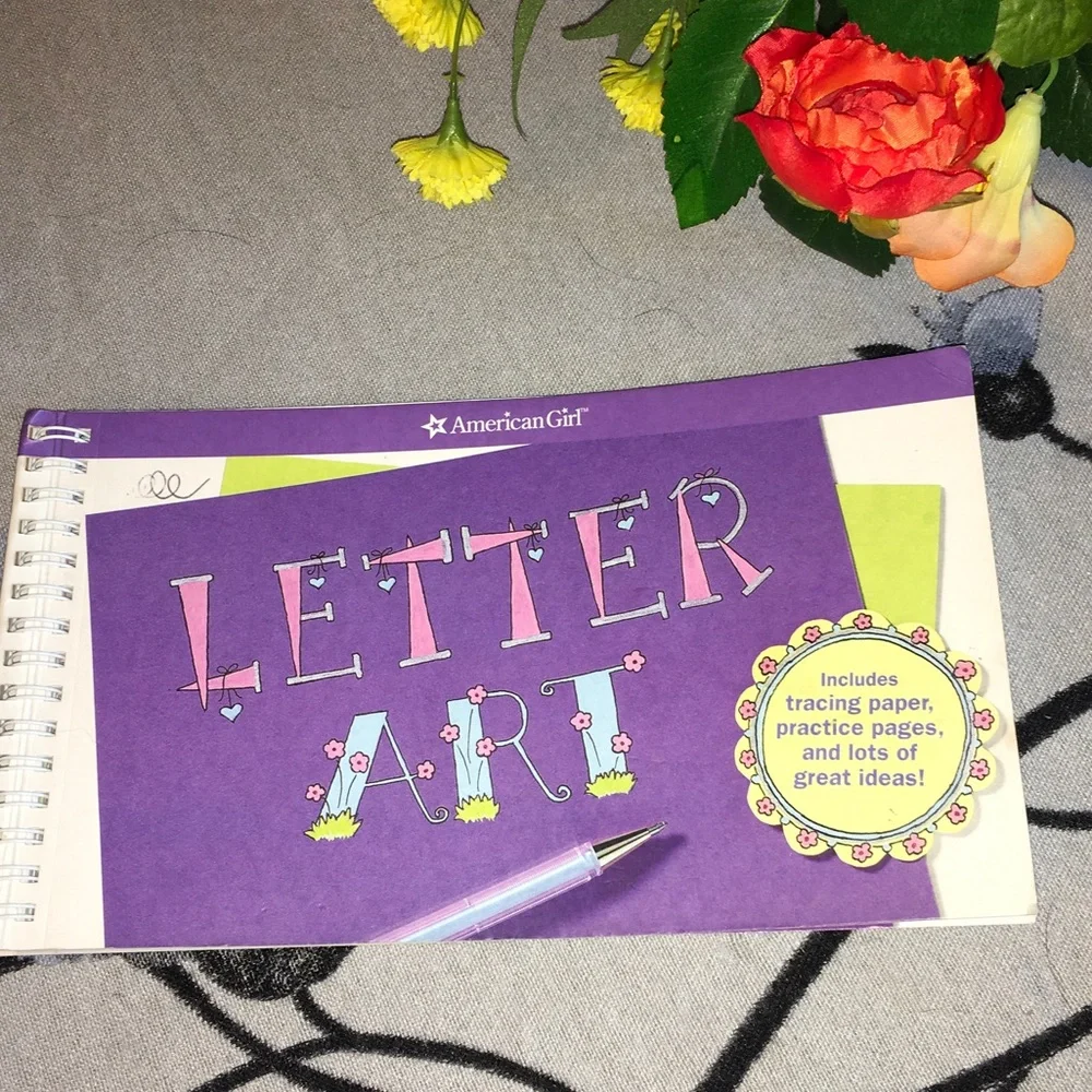 American Girl Purple and Pink Letter Art Workbook